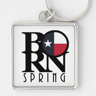 GEBOREN Spring Texas Schlüsselanhänger