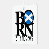 GEBOREN St Andrews Scotland Ornament Aus Metall (Vorderseite links)