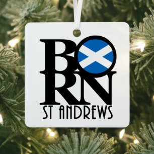 GEBOREN St Andrews Scotland Ornament Aus Metall