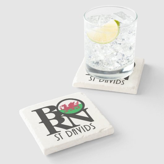 GEBOREN St Davids Steinuntersetzer (Seitenansicht)