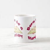 Geboren, Storyteller Writer Fun Book Design zu sei Kaffeetasse (Mittel)