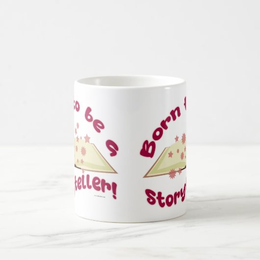 Geboren, Storyteller Writer Fun Book Design zu sei Kaffeetasse (Mittel)