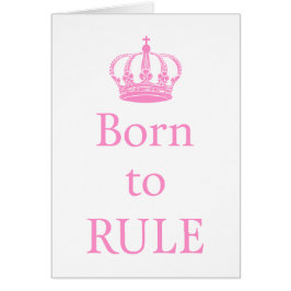 Geboren, Textentwurf mit rosa Krone für Baby