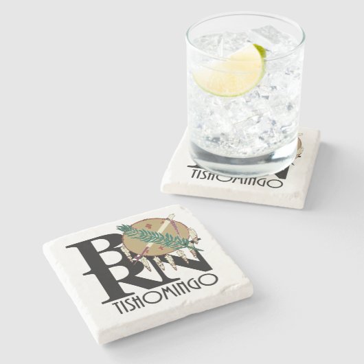 GEBOREN Tishomingo, OK Steinuntersetzer (Seitenansicht)