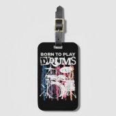 Geboren, Trommeln zu spielen, Rock Music Band Drum Gepäckanhänger (Vorderseite Vertikal)