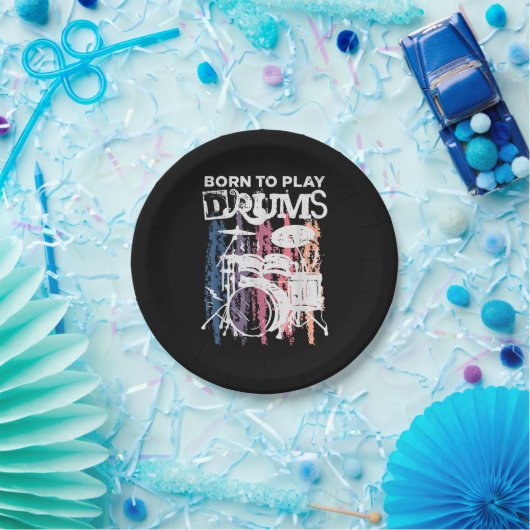 Geboren, Trommeln zu spielen, Rock Music Band Drum Pappteller (Party)
