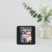 Geboren, Trommeln zu spielen, Rock Music Band Drum Quadratische Visitenkarte (Stehend Vorderseite)