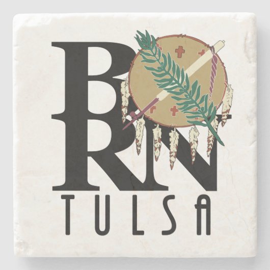 GEBOREN Tulsa Oklahoma Steinuntersetzer (Vorderseite)