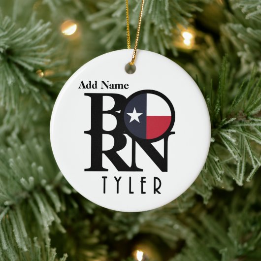 GEBOREN Tyler Texas Keramik Ornament (Baum)