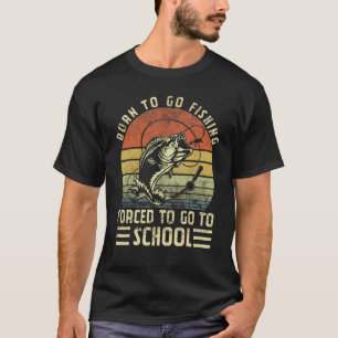 Geboren um Bassangeln zu gehen Fisch Angler Jungen T-Shirt