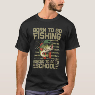 Geboren um Bassfisch-Angeln zu gehen Lustiger Angl T-Shirt