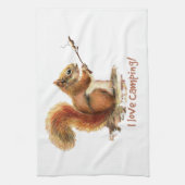 GEBOREN, um CAMPING Spaß Eichhörnchen Süße Tier Zi Handtuch (Vertikal)