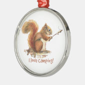 GEBOREN, um CAMPING Spaß Eichhörnchen Süße Tier Zi Silbernes Ornament (Links)