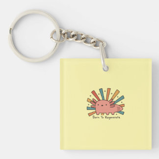 Geboren um den Axolotl-Retro-Sonnenuntergang neu z Schlüsselanhänger