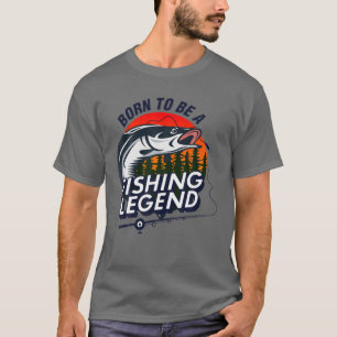 Geboren, um ein Fishing Legend Sarcastic Fishing L T-Shirt