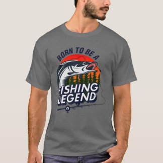 Geboren, um ein Fishing Legend Sarcastic Fishing L T-Shirt