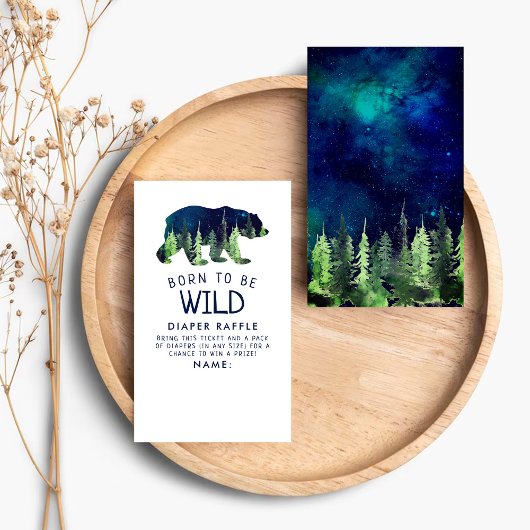 Geboren, um ein wildes Baby-Dusche-Windeln-Raffle Begleitkarte
