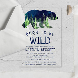 Geboren, um eine wilde Babydusche zu sein Acryleinladungen