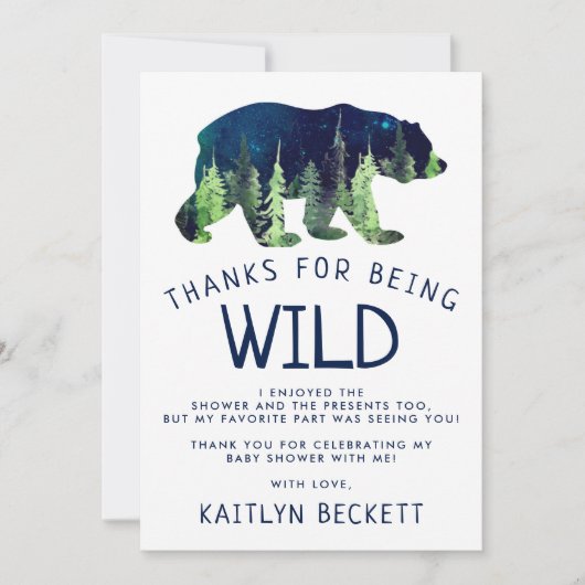 Geboren, um eine wilde Babydusche zu sein Dankeskarte (Vorderseite)