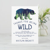 Geboren, um eine wilde Babydusche zu sein Dankeskarte (Stehend Vorderseite)