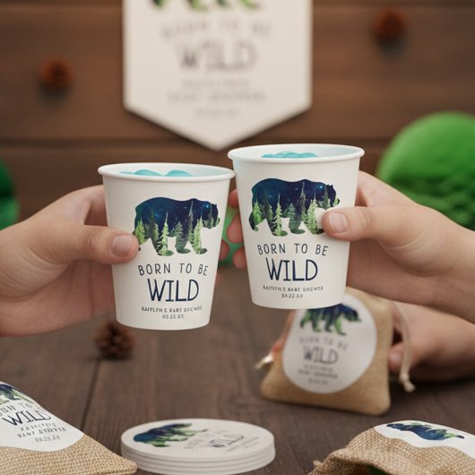 Geboren, um eine wilde Babydusche zu sein Pappbecher