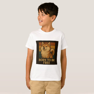 Geboren um frei zu sein Grafikdesign für Hundelieb T-Shirt