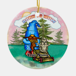 Geboren um Gnome zu mähen Keramik Ornament