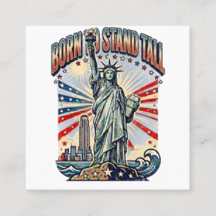 Geboren, um groß zu stehen - Vintage patriotische Telefonnummerkarte