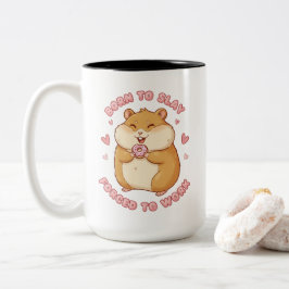Geboren, um Hamster zu vernichten Lustiges Arbeits Zweifarbige Tasse