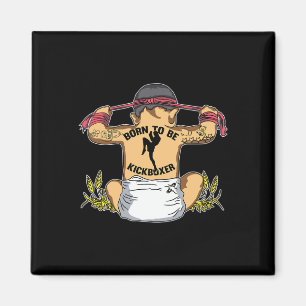 Geboren um Kickboxer Kickboxen Martial Arts Traini Magnet