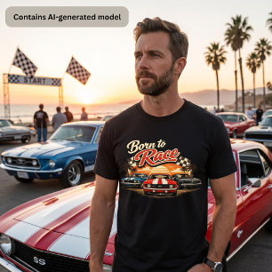 Geboren, um klassische Muscle Cars Retro-Sonnenunt Tri-Blend Shirt