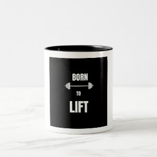 Geboren um Krafttraining Powerlifting Gym Motivati Zweifarbige Tasse