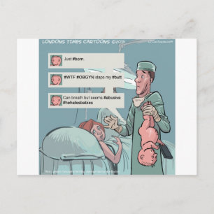 Geboren um lustige Cartoons zu twittern Postkarte