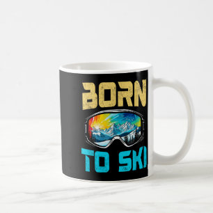 Geboren, um lustige Skibrille Berg Winter zu skifa Kaffeetasse