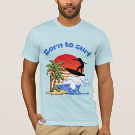 Geboren, um Retro-Sonnenuntergang-Surfer zu surfen T-Shirt