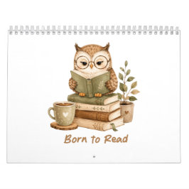 Geboren um süße Eulenbücher zu lesen  Kalender