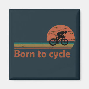geboren um vintage zu radeln magnet