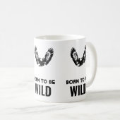 Geboren, um wild Bald Adler Motivierend Kunstwerke Kaffeetasse (VorderseiteRechts)