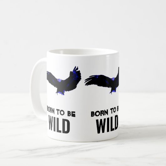 Geboren, um wild Bald Adler Motivierend Kunstwerke Kaffeetasse (Vorderseite Links)