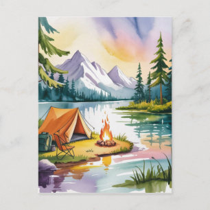 Geboren um zu campen feiertagspostkarte