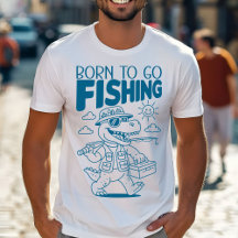 Geboren um zu fischen - Cooler Fisch Dino T-Rex Li