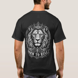Geboren, um zu regieren Löwe Vintage graviertes De T-Shirt
