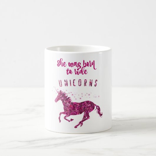 Geboren, Unicorns zu reiten! Kaffeetasse (Mittel)
