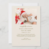 Geboren unter Mistletoe Cream Geburtsankündigung Ankündigung (Rückseite)