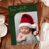 Geboren unter Mistletoe Green Birth Ankündigung