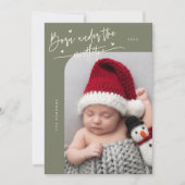 Geboren unter Mistletoe Sage Geburtserklärung Ankündigung (Vorderseite)