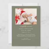 Geboren unter Mistletoe Sage Geburtserklärung Ankündigung (Rückseite)