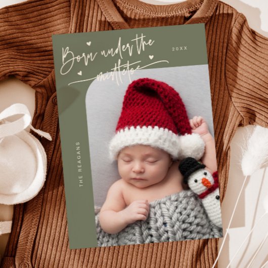 Geboren unter Mistletoe Sage Geburtserklärung Ankündigung