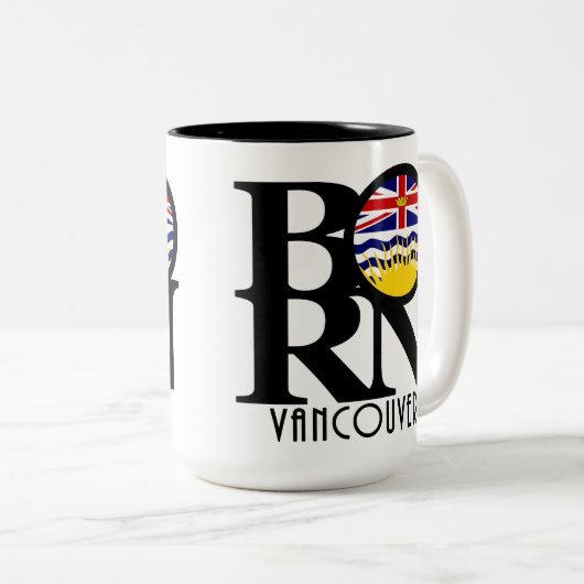GEBOREN Vancouver (BC Flag) 15oz Zweifarbige Tasse (VorderseiteRechts)