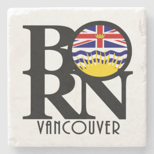 GEBOREN Vancouver (BC Flag) Steinuntersetzer